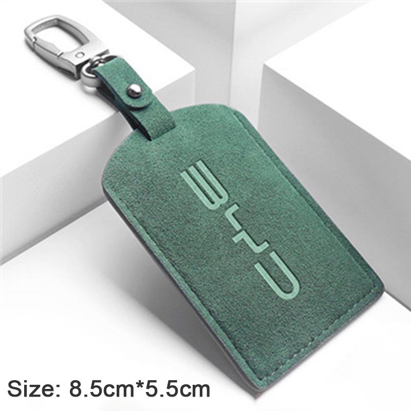 Car Key Card Holder for BYD NFC Key Case Suede Material Anti-Lost Keychain Protective Cover Auto Interior Decoration Accessories