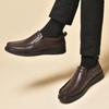 Moccasin Loafers Men Slip On Driving Shoes Soft Grained Uppers Elastic Gores Hand Stitched Apron 38-44