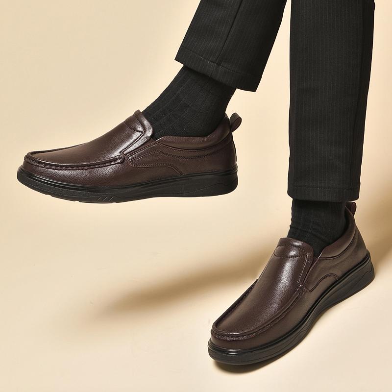 Moccasin Loafers Men Slip On Driving Shoes Soft Grained Uppers Elastic Gores Hand Stitched Apron 38-44