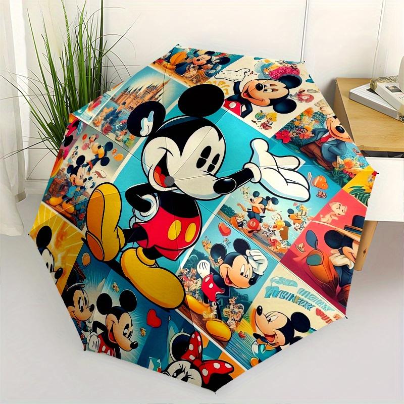 

Mickey Mouse,Minnie Mouse Themed Automatic Opening and Closing Folding Umbrella, Reinforced 8 Ribs, Compact Travel Design, Fashionable Foldi