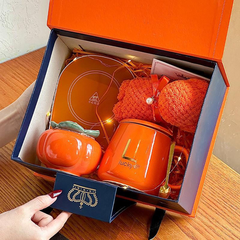 55° Constant Temperature Coffee Warmer - Year of the Horse Gift Set with Logo Towel