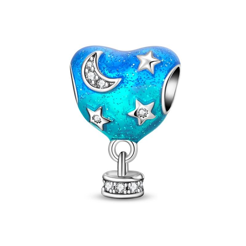 Romantischer Kupfer-Gold-Globus Luftballon & Bunter Ballon Anhänger Passend für Armband Damen Accessoires DIY Schönes Geschenk