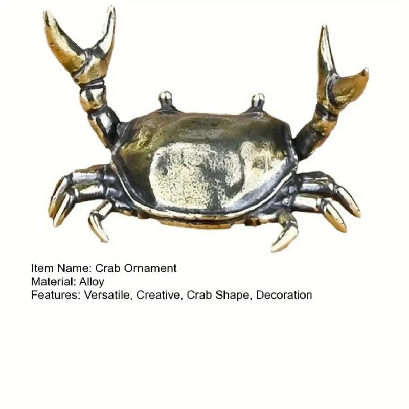 Statuette di granchio in ottone puro, statuette di animali in miniatura, ornamenti in rame, decorazioni per la casa, ufficio, scrivania, artigianato, decorazioni per la casa, nordico, 1 pz.