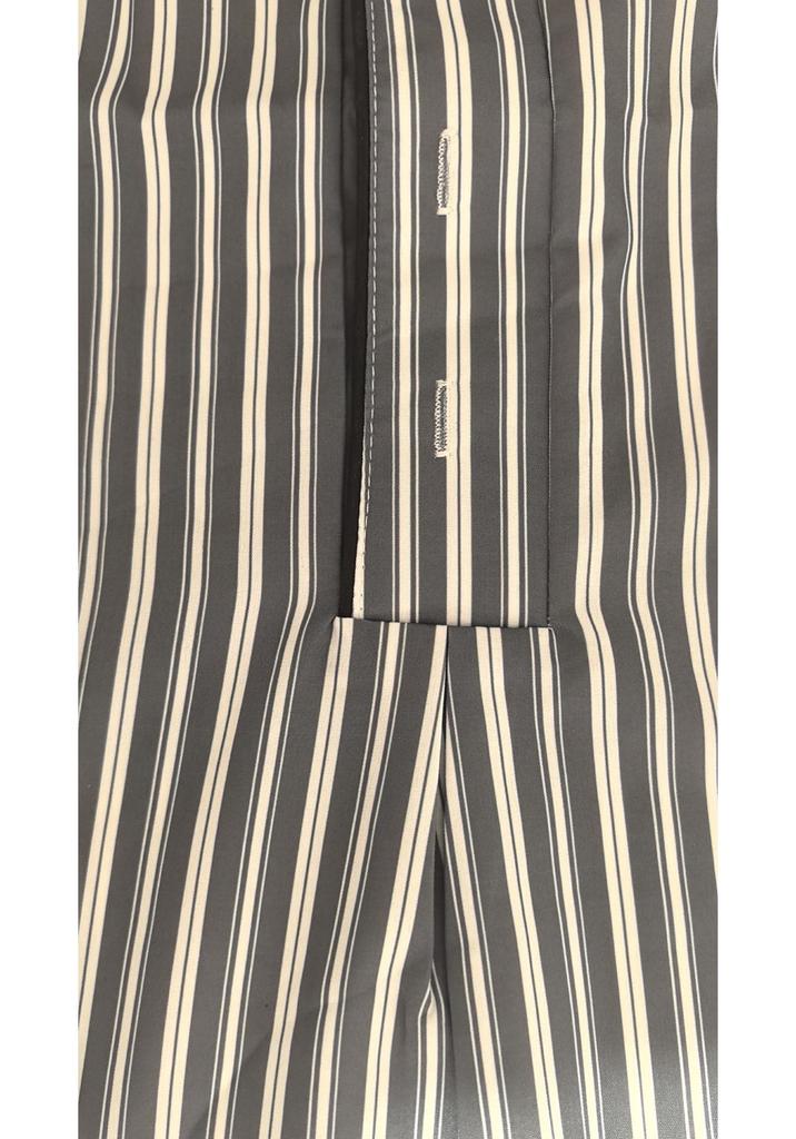 Men's Thin Striped V-Neck Button-Down Short-Sleeve Sleep Dress