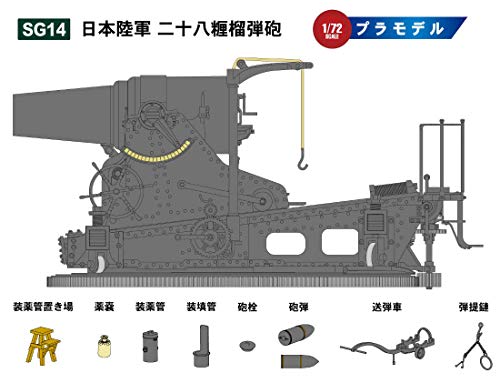Pit Road 1/72 SG Series Japanese Army 28cm Howitzer with General Nogi and 6 Artillerymen, Plastic Model Kit SG14