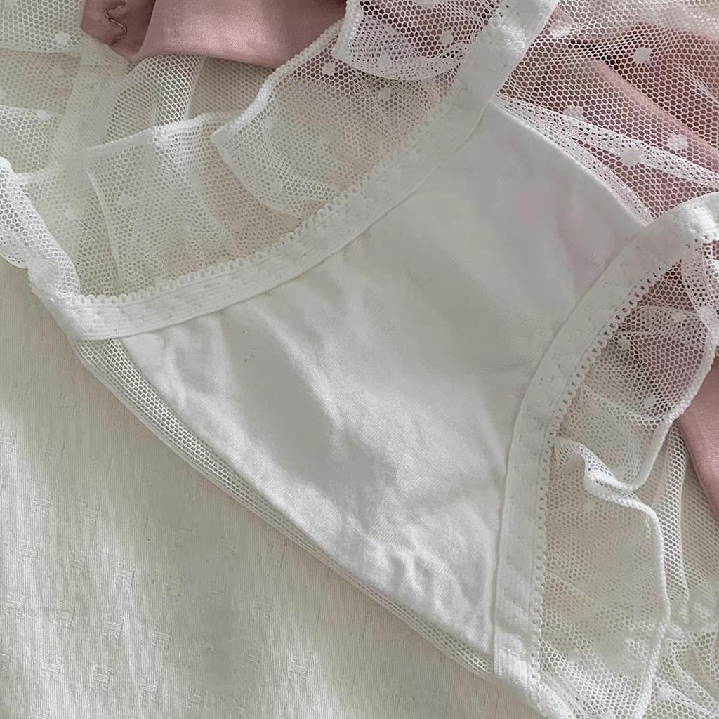 Mori Girl Mesh Ruffle Princess Triangle Women's Panties - Cute & Sexy Transparent Design