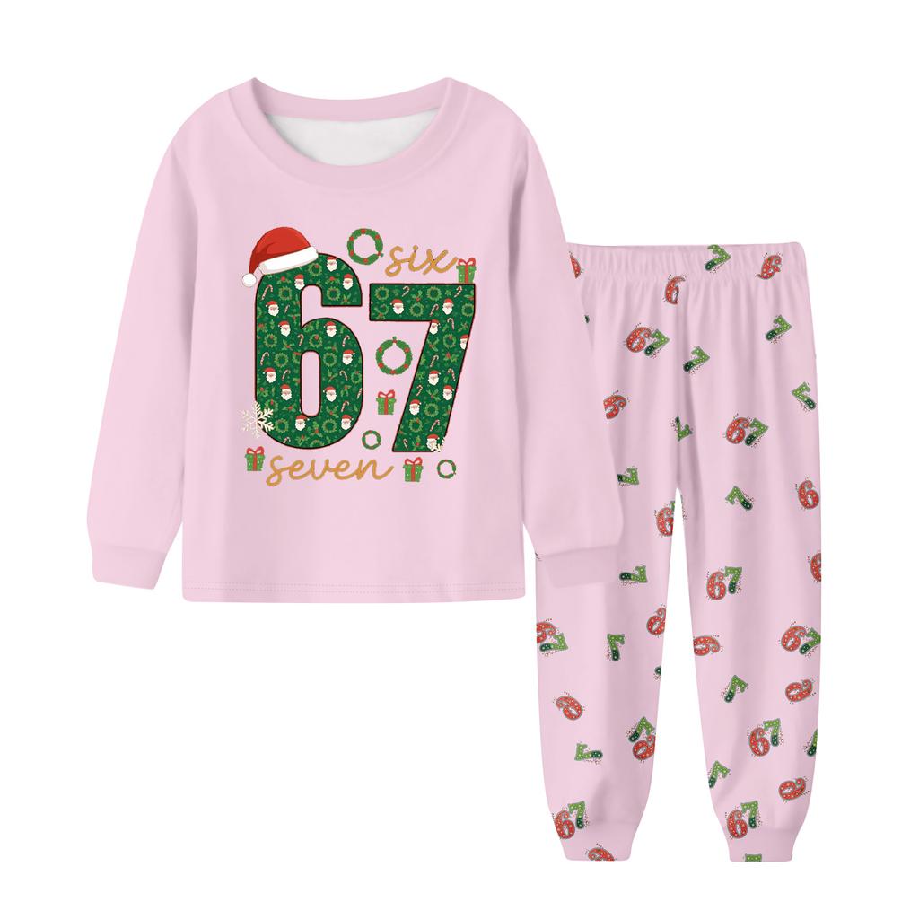 Dětská souprava - Chlapecká a dívčí tištěná tenká dvoudílná souprava s dlouhým rukávem a kalhotami