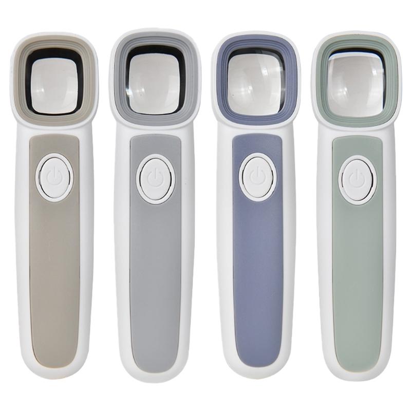 Handheld Magnifying Glass with LED High Power Lens Illuminates Reading Magnifier with 3 LEDs for Senior & Hobbyists