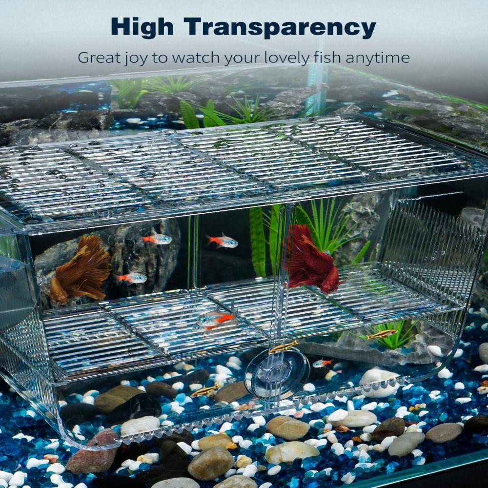 Acrylic Baby Fish Hatching Incubator Box Multi Size Betta Fish Tank Divider Shrimp