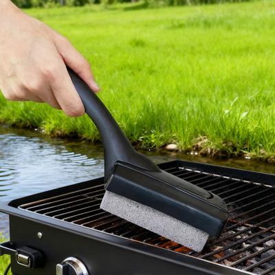 Mattone Pietra Pulitore per Griglia con Manico Raschietto Resistente Pietra Pomice Residui Carbonizzati Pulitore per Piastra Strumento da Cucina