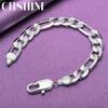 Pulsera de cadena lateral de 12 mm de plata esterlina 925 de CHSHINE para mujeres y hombres, joyería exquisita de moda para fiestas de bodas
