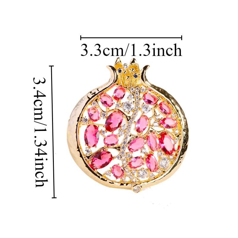 New Light Luxury Pomegranate Design Ladies Brooch Symbolism Suit Coat Accessories