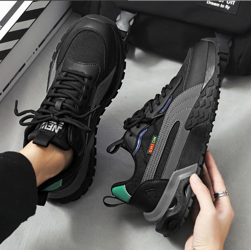 Men's Sneakers Lace-up Mens Vulcanized Shoes Breathable 2025 Men Wear-resistant Shoes Mesh Outdoor Running Shoes Tenis