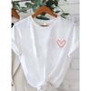 Women's Pink Heart Print Tee Machine Washable Spring Summer Autumn Casual Fashion Top