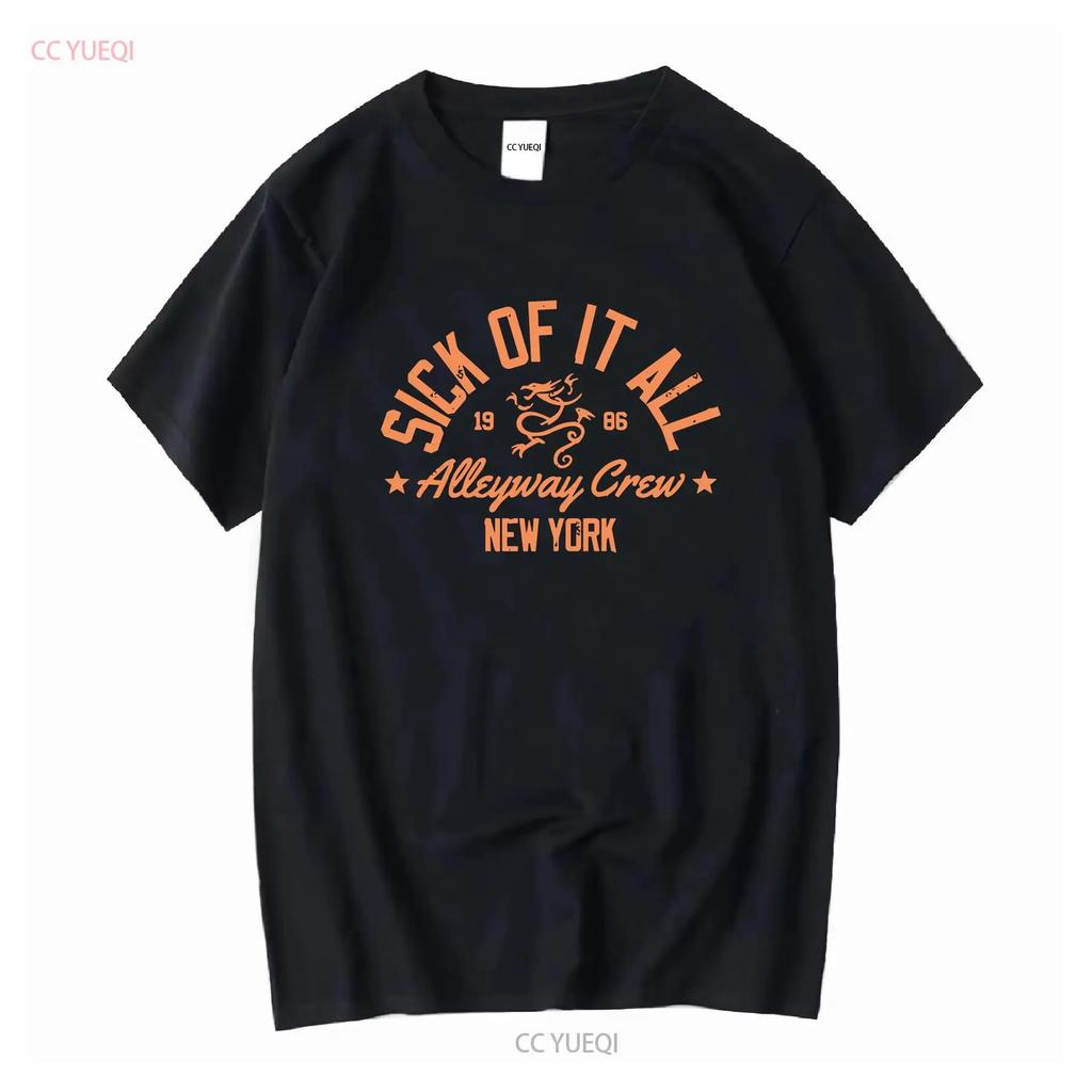 Official Sick Of It All Alleyway Crew T Shirt 3XL NYHC Hardcore Punk Legends Long or Short Sleeves Vintage Washed Unisex