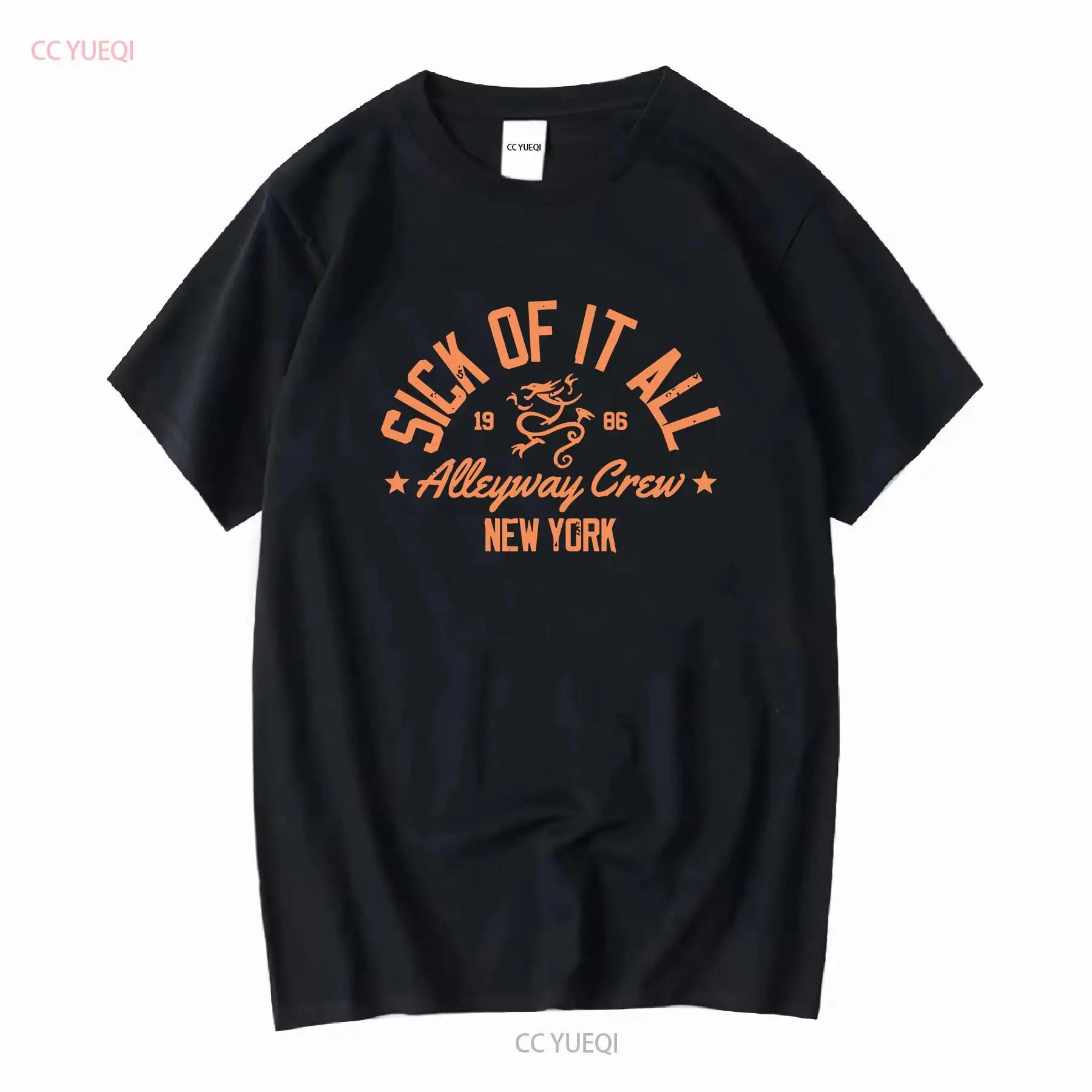 Official Sick Of It All Alleyway Crew T Shirt 3XL NYHC Hardcore Punk Legends Long or Short Sleeves Vintage Washed Unisex S