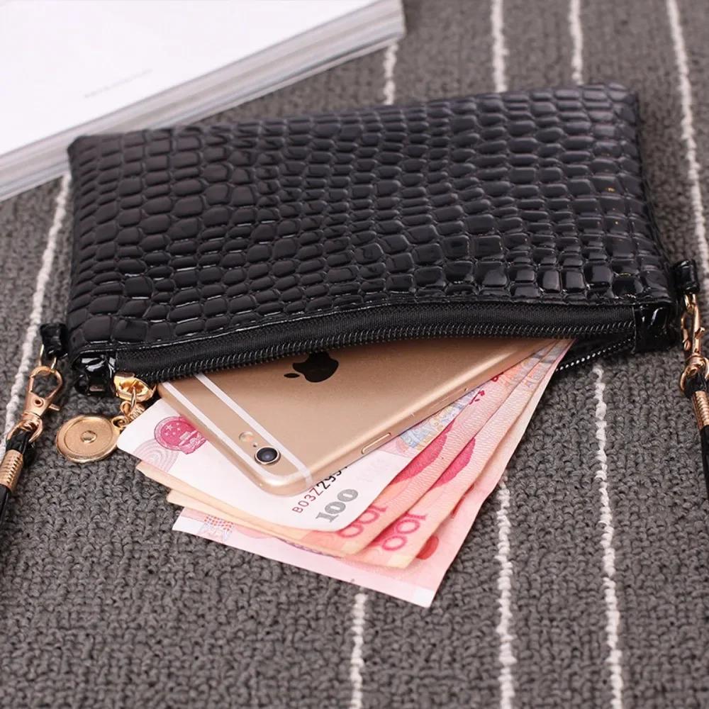 Fashion Crocodile Women's Bags Coin Purses Crossbody Bag Hardware Zipper Solid Color Texture Casual Simple Elegant Shoulder