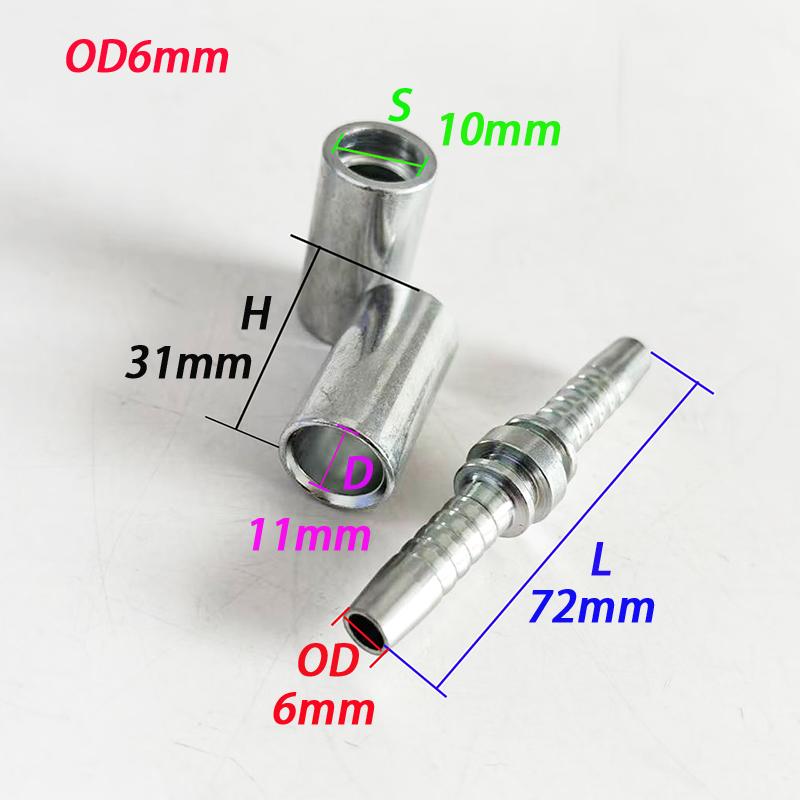 Carbon Steel Hydraulic Hose Joint 6-25mm Galvanized Pipe Connector High Pressure Leak-Proof Docking Fitting for Pipeline System