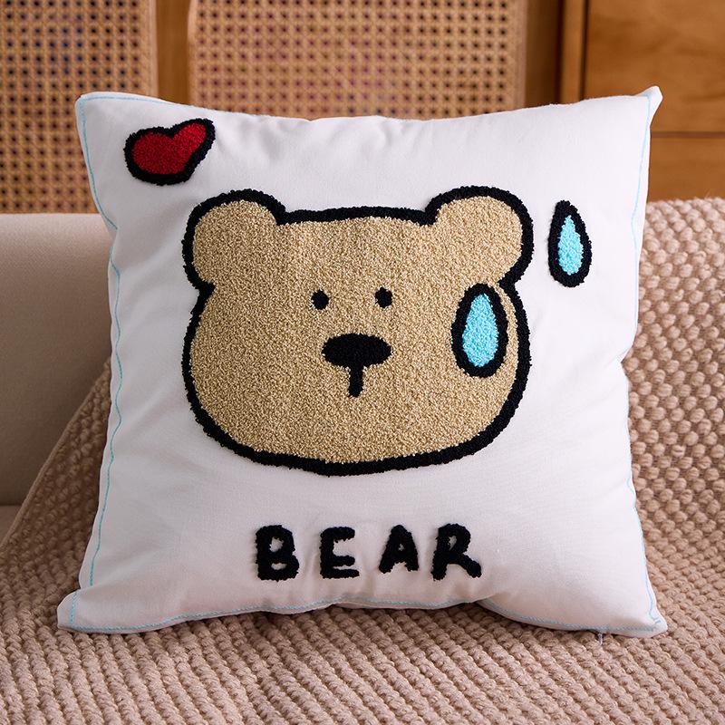 Embroidered Towel Cushion Pillow, Dropshipping, Ins-style Sofa Pillow, Home Bedside Cushion
