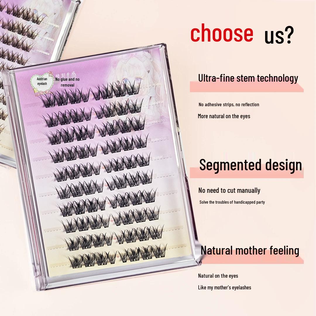

Sailor Moon Glue-Free Black & Brown Segmented False Eyelashes: Beginner-Friendly, Bold Comic Style