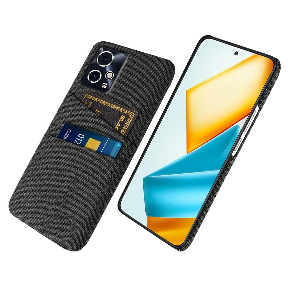 For Honor 90 GT 5G Case Cloth Texture PC Phone Cover with Dual Card Holder
