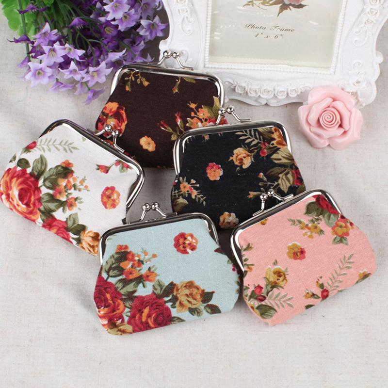 1Pcs  Elegant Roses Canvas Mini Coin Purses Zero Wallet ,Lady Zero Wallets And Coin Bag Child Girl Women Change Purse