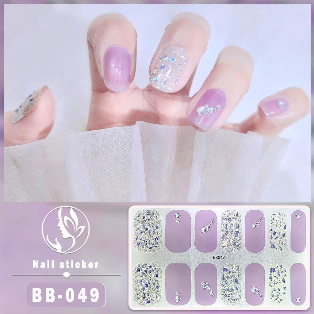 BB 5D No-Bake Gel Nail Sticker Light Therapy Nail Film Nail Sticker Full 3D Hot Gold Wearing Nail Sticker