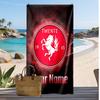FC Twente Personalized Printed Beach Towel Soccer Logo Support Custom Name Text Absorbent Towel For Sport Travel Special Gift