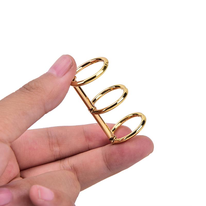 1X Metal Notebook Loose Leaf Binder Binder Ring Snap Album Split Hinged Keyring