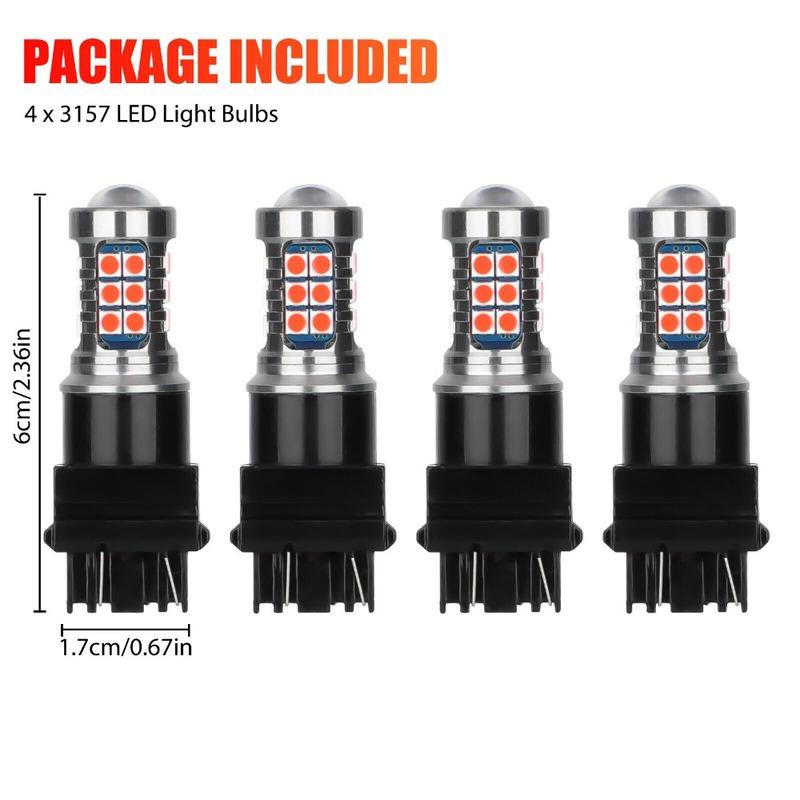 4PCS 3157 LED Red Strobe Flash Blinking Brake Stop Tail Light Parking Bulb Lamp Back UP Lights Brake Lights Turn Signals