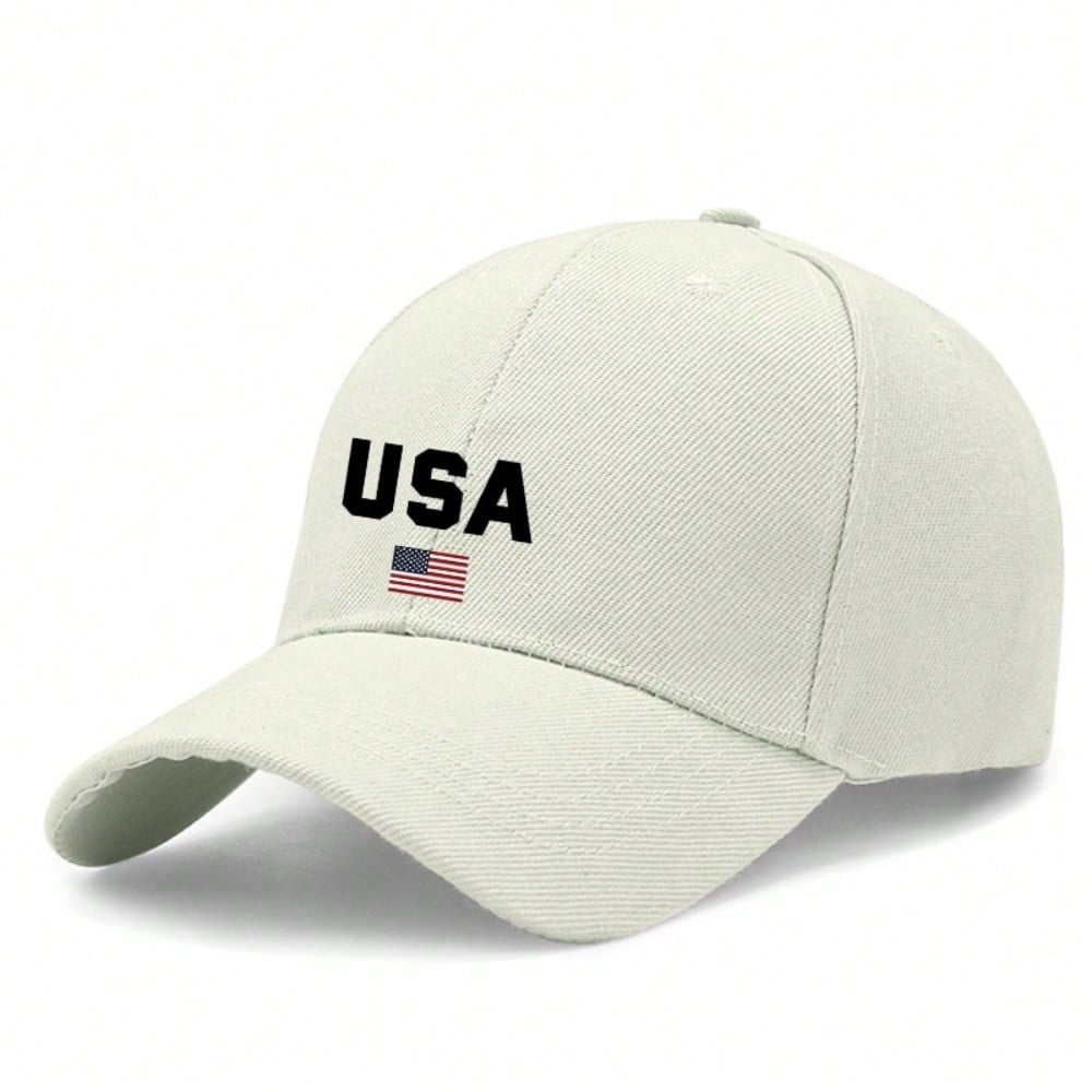 Patriotic Baseball Cap - 2026 USA Flag Print Polyester Adjustable Unisex Casual Outdoor Sports Vintage Washed Cap