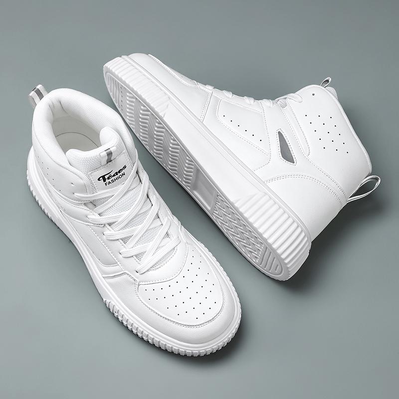TUINANLE Men Women Black High Top Skateboarding Sneakers Breathable Light Casual Lace Up Sports Shoes Couple