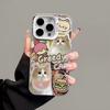 Hamburger cat dog for Apple 16 mobile phone case iPhone15 couple 14promax matte 12 anti-drop 13