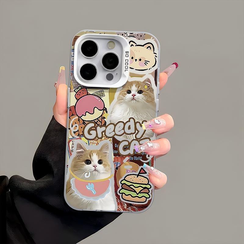 Hamburger cat dog for Apple 16 mobile phone case iPhone15 couple 14promax matte 12 anti-drop 13