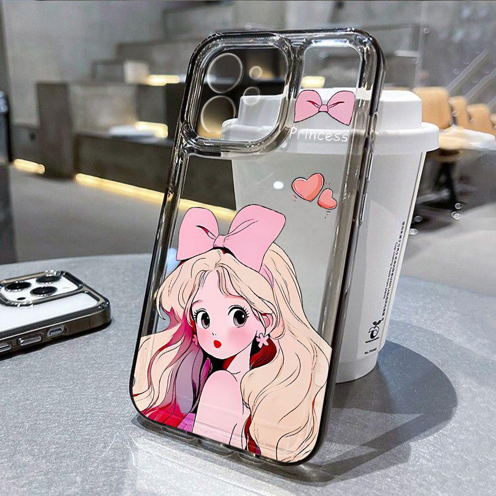 Pink girl princess applies to iPhone17promax Apple 16 mobile phone case 14/13 transparent 15 all-inclusive x