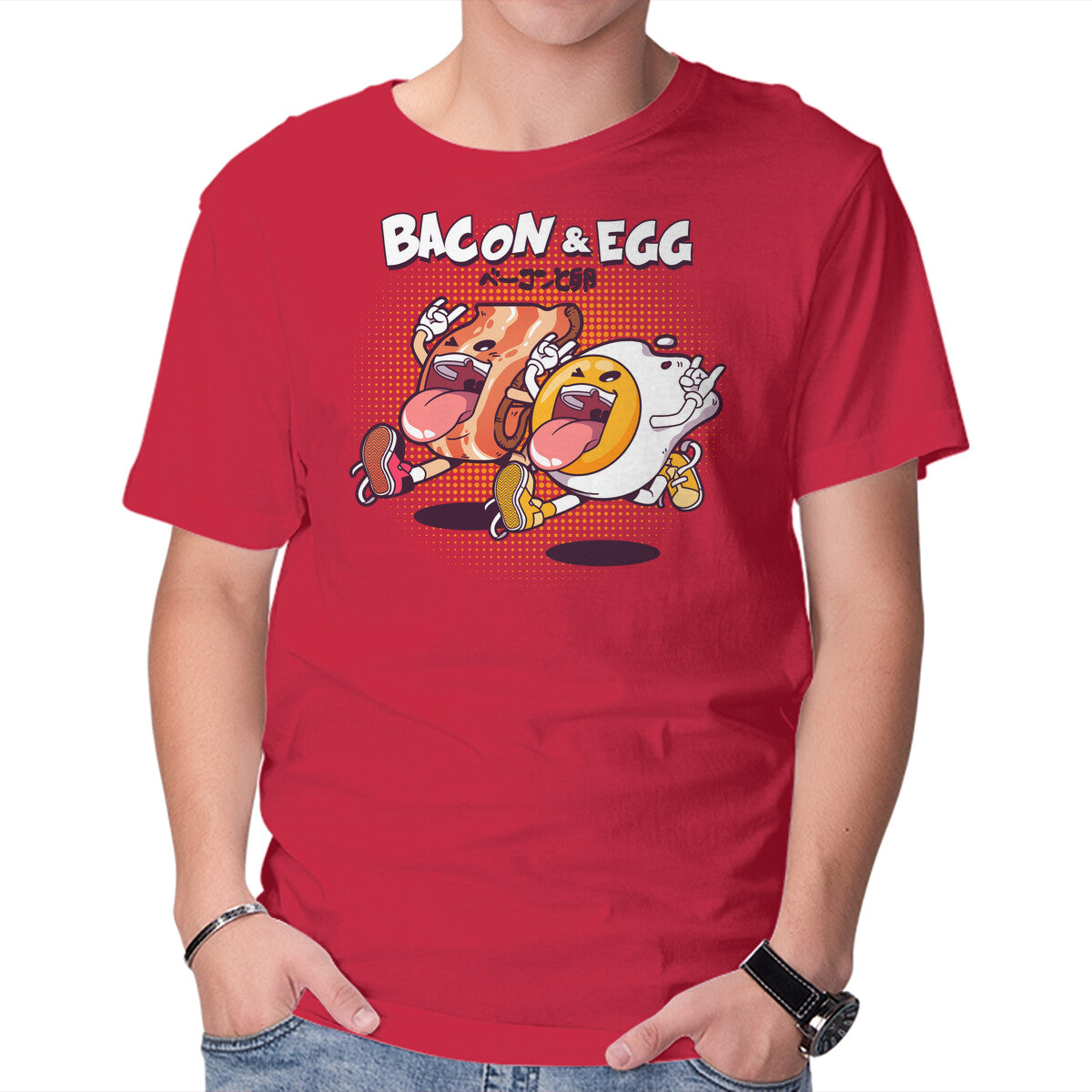 Unisex Crew Neck T-Shirt Breakfast Buds Graphic Short Sleeve Casual Tee XS