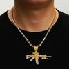 Temu Diamond Gun Jewelry Alloy Simulation Ak Weapon Model Hip Hop Men'S Necklace