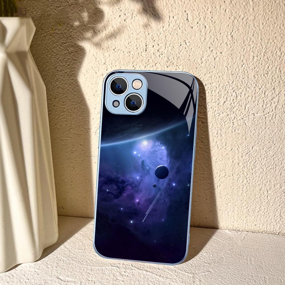 

Space Universe Galaxy Phone Case For IPhone 14 13 12 Mini 11 Pro XS Max X XR 14 Plus Tempered Glass Cover iphone 11pro max