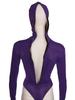 Xs-4Xl Unisex Pu Leather Hooded Separate Fingers Catsuit Hollow Out Bust Open Crotch Bodysuit Tights Sexy Body Teddies Leotard