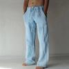 New Men's Trousers Hemp Casual Solid Color Thin Linen Men's Trousers Spot