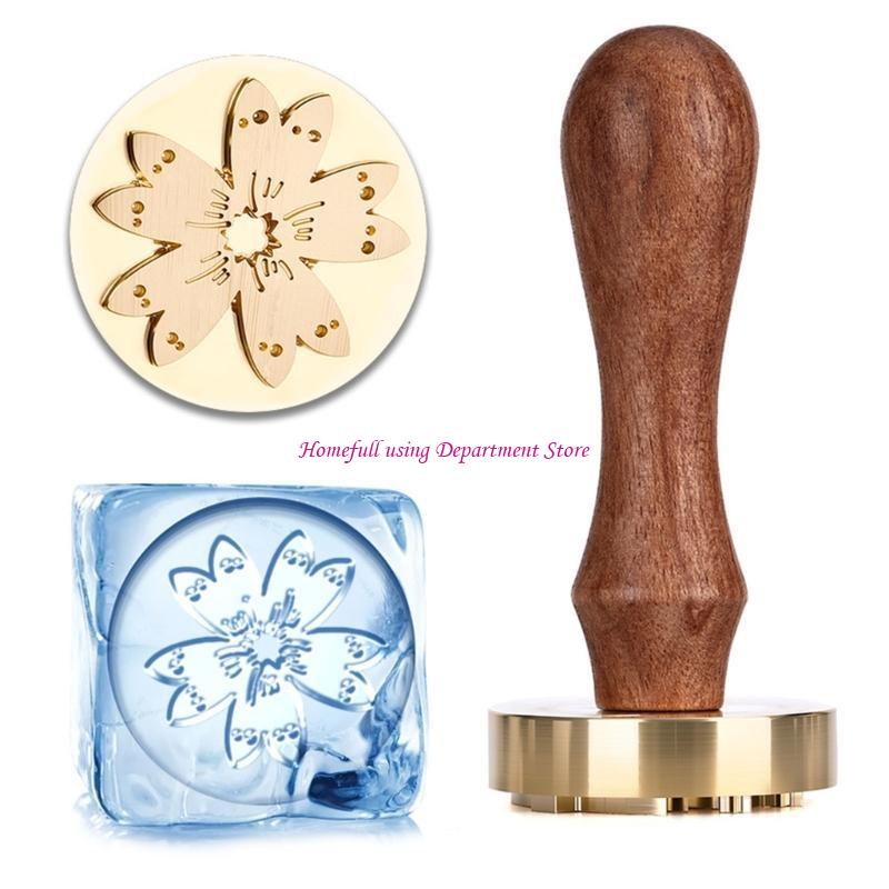 Retro Carved Metal Ice Stamper Handle Ice Embossing Tool For Ice Desserts Chocolate Cocktails Party Supplies