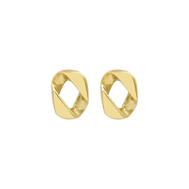 Trendy European & American Irregular Square Stud Earrings for Women – Titanium Steel Jewelry