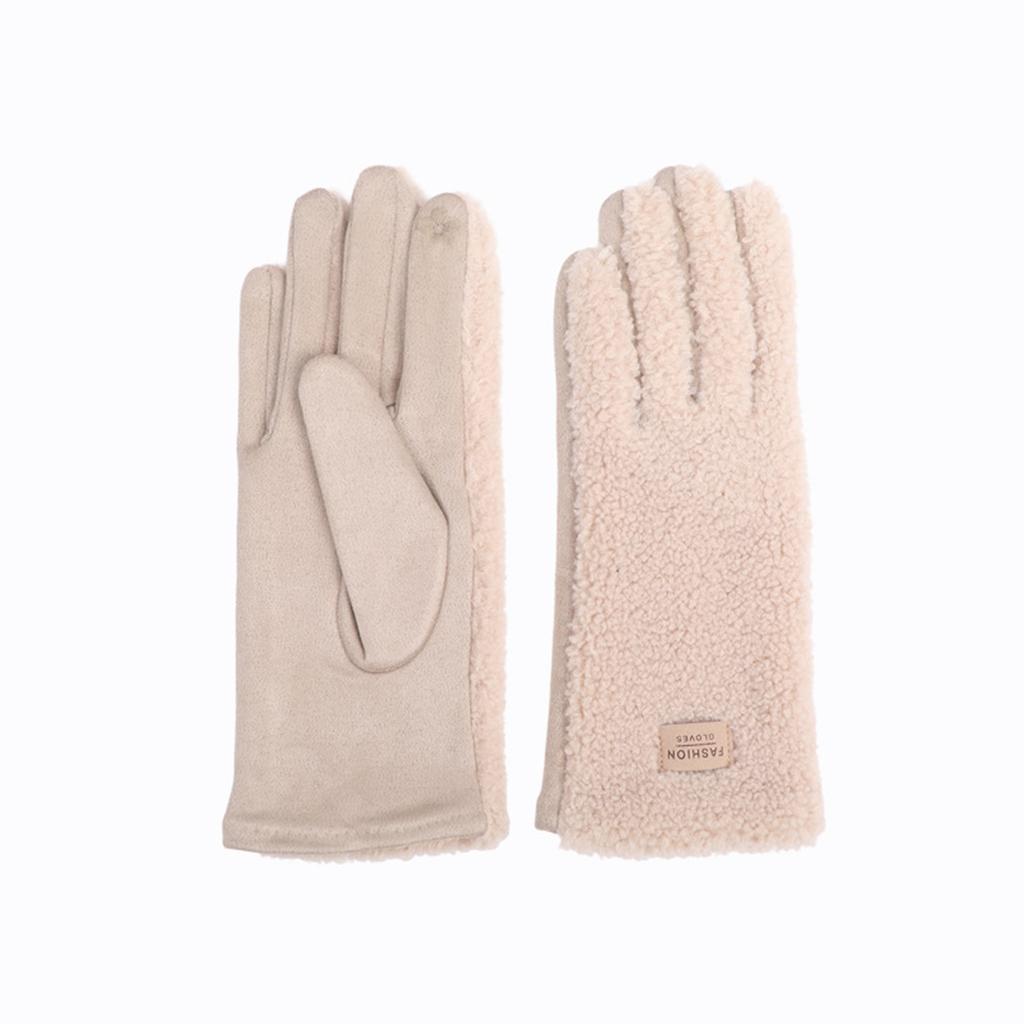 Deer Skin Lamb Wool Warm Gloves For Men And Women Cycling Skiing Gloves With Thick Velvet Gloves