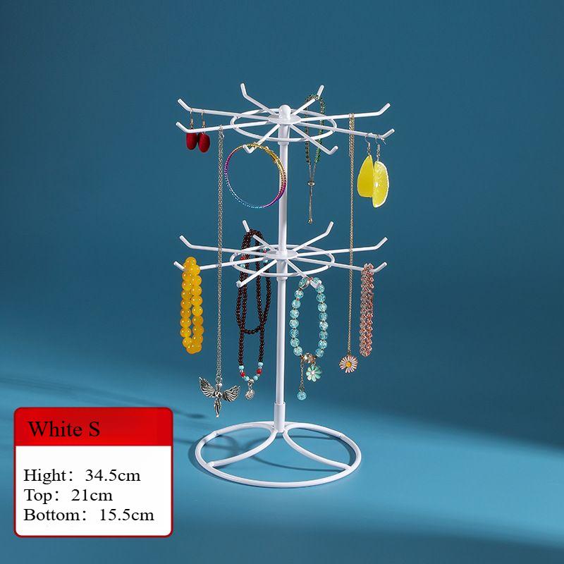 2-Tier Iron Jewelry Display Rack: Necklace Bracelet Hanging Organizer for Hand Chains & Hair Accessories Earrings Storage Stand for Jewelry