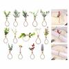 6Pcs Simple Napkin Holder Artificial Green Leaf Napkin Rings for Parties Dinner Wedding Banquets Table Decoration