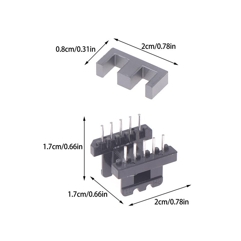 5Sets Black EE19 5 With 5pin Transformer Bobbin PC40 Ferrite Core Vertical 10 Ferrite Halves And 5 Bobbin Magnetic Core Bobbins чёрный