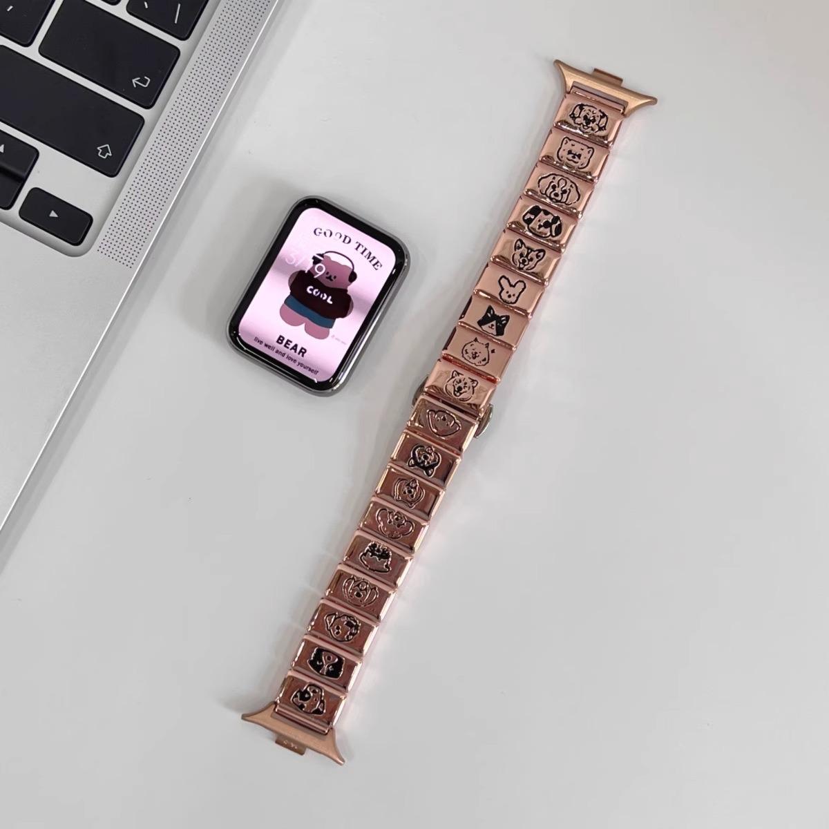

Applicable to Huawei GT5/6 Kitten Metal Stainless Steel Watch Xiaomi 8/9ro Huawei fit3pro/4pro strap Flat mouth: 14mm рожевий колір золота