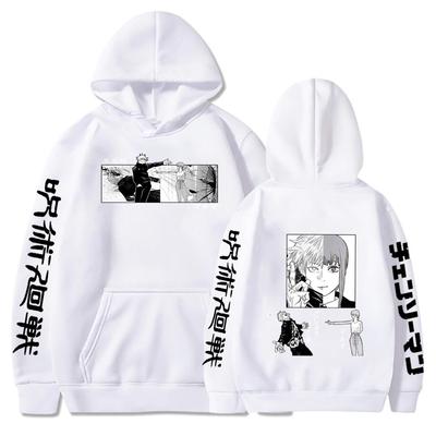 Jujutsu Kaisen Gojo Satoru Graphic Printed Hoodies Vintage Oversized Hooded Hip Hop Long Sleeves Hoodie Men Women Clothes