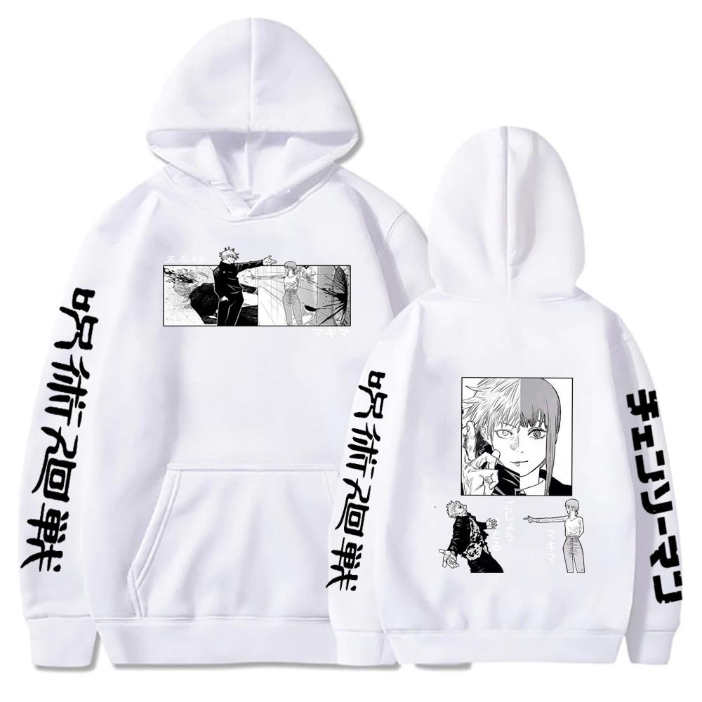 Jujutsu Kaisen Gojo Satoru Graphic Printed Hoodies Vintage Oversized Hooded Hip Hop Long Sleeves Hoodie Men Women Clothes