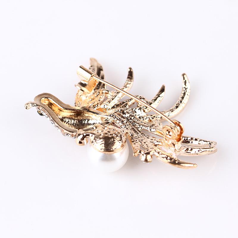 Peacock Pearl Brooch Enamel Drop Oil Animal Phoenix Design Long-lasting Color Exquisite Hypoallergenic Corsage Accessory